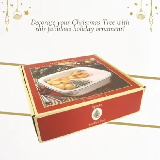 Spode Christmas Tree 10" Square Baker - Porcelain Baking Dish for Lasagna, Casserole, Holiday Desserts - Oven to Table Bakeware & Dishwasher Safe image {4}