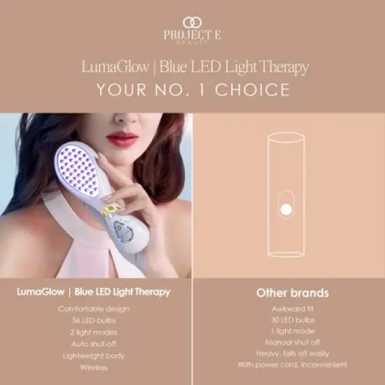 Project E Beauty LumaGlow Blue Light Therapy For Acne | Acne Light Therapy For Face | Blue Light Acne Treatment Device | Spot Scars Remove | Facial image {8}
