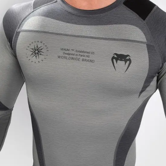 Venum Stone Long Sleeve Rashguard - Mineral Green image {3}