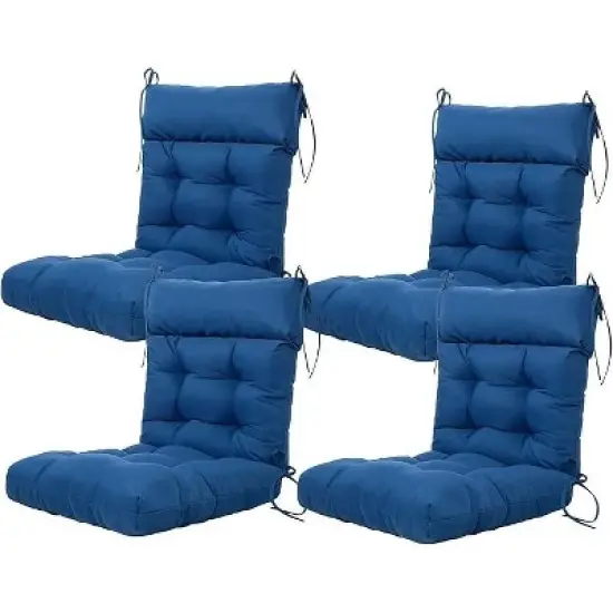 ARTPLAN Patio Chair Cushion,Tufted Adirondack Outdoor Chair Cushion,Wicker High Back Outdoor Seat Cushion,Set of 4,21"X21"X4" (4 Pack) image {9}