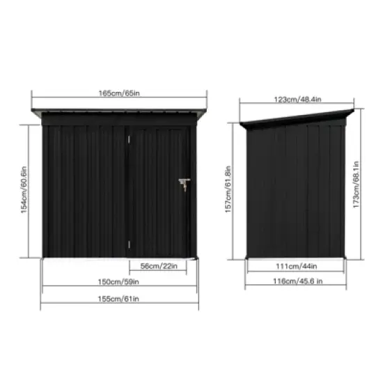 CAVINAS Outdoor Storage Shed With Lockable Doors Galvanized Metal Garden Shed for Patio image {4}