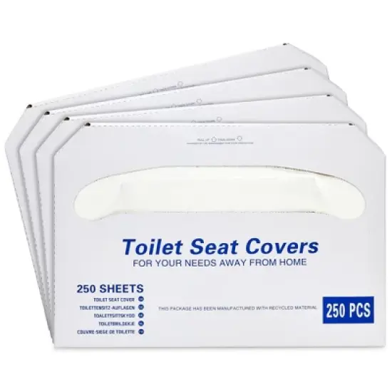 Juvale 4 Pack of 250 Pieces Disposable Toilet Seat Covers, Flushable Paper Cover for Bathroom, Travel Accessories, Kids, Adults, 14 x 16 In, 1000 Pack image {4}