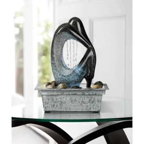 John Timberland Modern Tabletop Water Fountain with LED Light 10" Silhouette for Indoor Table Top Desk image {6}