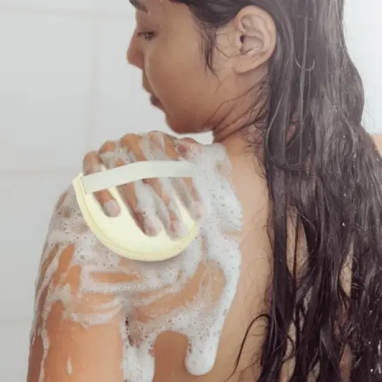 Unique Bargains Body Shower Sponge Mesh Gloves 6.69"x5.12" 1 Pc image {6}