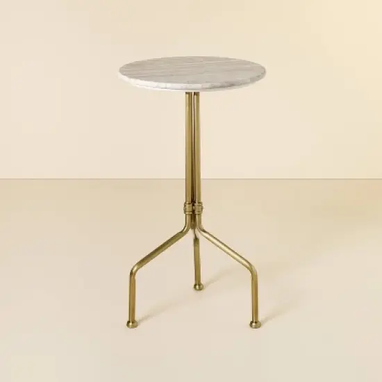 Marble and Brass Accent Side Drink Table - Hearth & Hand&trade; with Magnolia image {6}