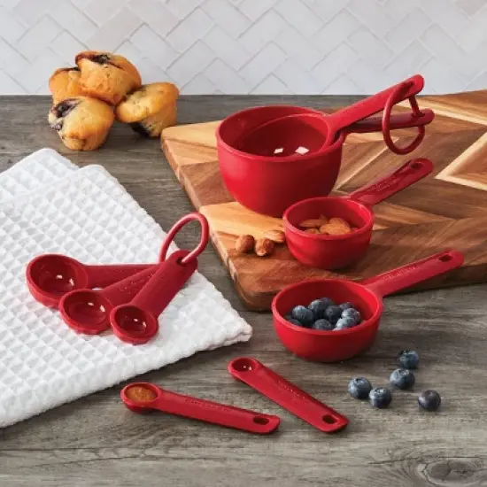 KitchenAid Measuring Set Red: 9-Piece Dishwasher-Safe Cups & Spoons, Polypropylene, Lifetime Warranty image {2}