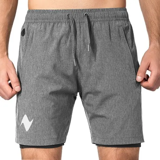 Zilpu Mens Quick Dry Athletic Performance Shorts with Zipper Pocket (7 inch) image {3}