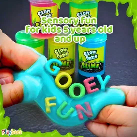 Playbees Mini Glow in The Dark Slime - 24 Pack image {6}