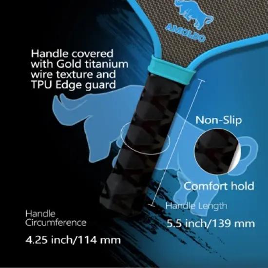 Aukfa Thermoformed Pickleball Paddle &ndash; Gold Titanium Wire Texture, 16mm PP Honeycomb Core, Fabric Surface,Multicolor image {6}