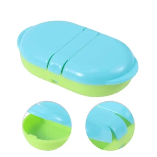 Unique Bargains Flip Up 2 Compartment Pill Case 1 Pc image {2}