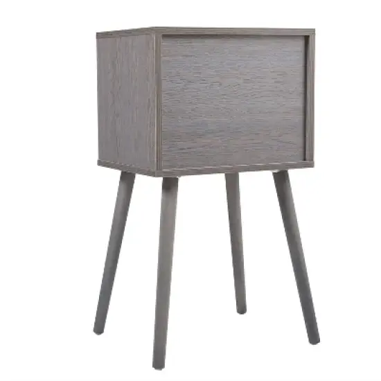 Resenkos Set of 2 Bedside Table with Two Drawer Storage Design for Living Room Sofa - Gray, Night Stand image {10}