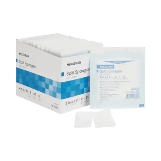 McKesson 6-Ply Split Sponges I.V. / Drain Dressing Sterile 2 x 2" image {4}