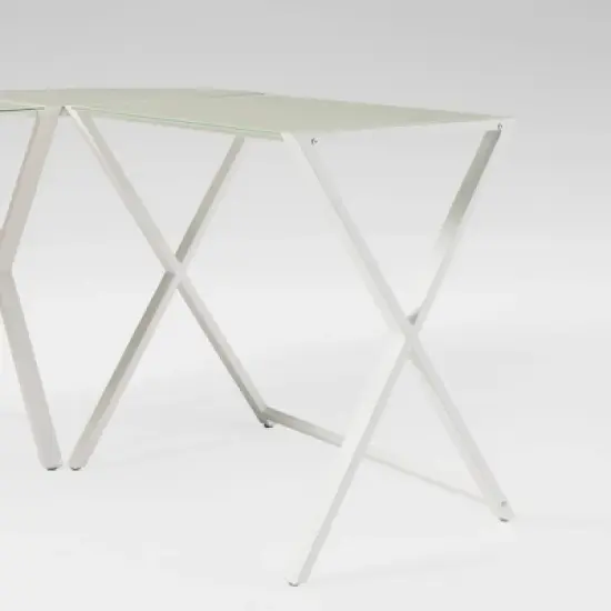 Modern Glass L Shaped Gaming Computer Desk White - Saracina Home image {2}