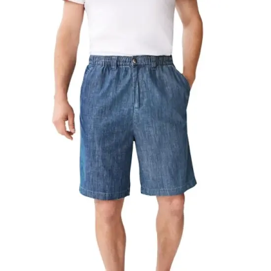 KingSize Men's Big & Tall Knockarounds 8&34 Full Elastic Plain Front Shorts image {3}