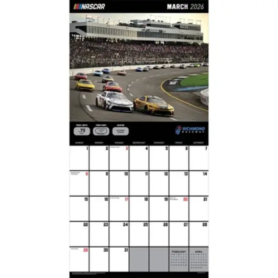 TF Publishing 13.5"x14.5" 2026 Nascar Tracks Wall Calendar image {5}