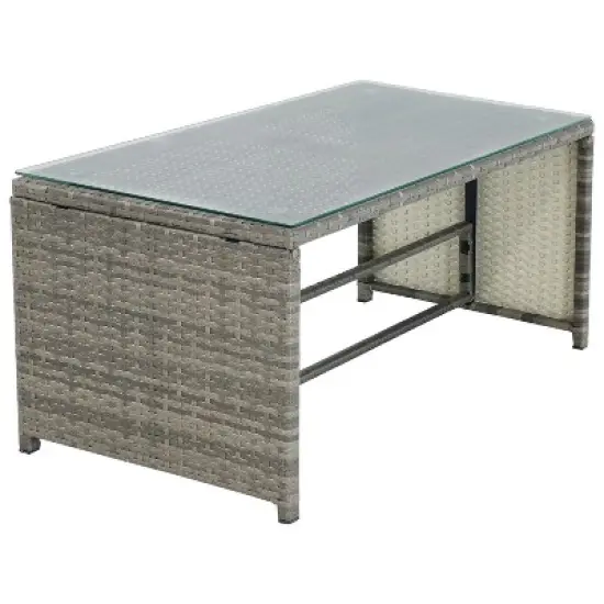 Sunnydaze Outdoor Longford Patio Sectional Sofa Conversation Set with Cushions and Table - 3pc image {5}