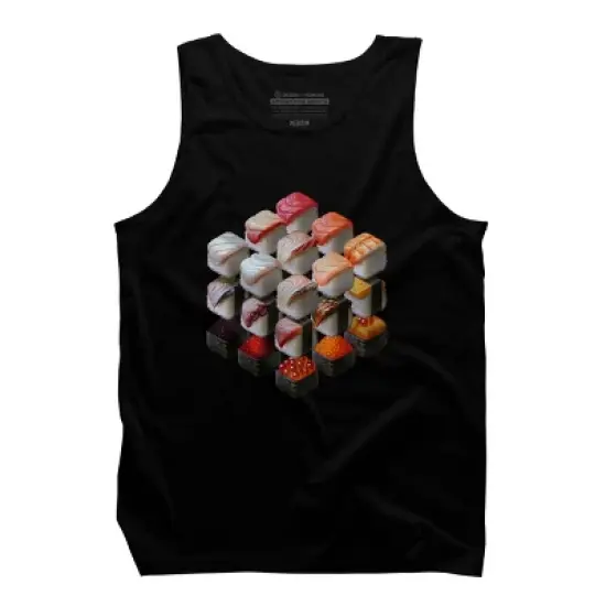 Men's Design By Humans All The Sushi Cubed By EranFowler Tank Top image {2}
