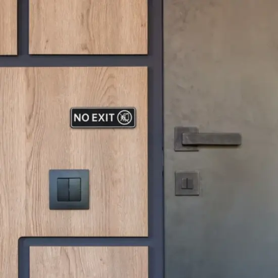 Unique Bargains Acrylic Self-Adhesive Decor Home Business No EXIT Sign image {4}