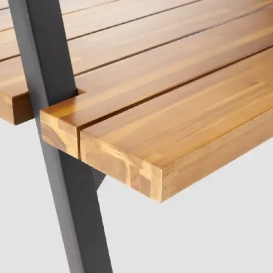 Huckleberry 7pc Acacia Wood and Iron Planter Dining Set image {4}