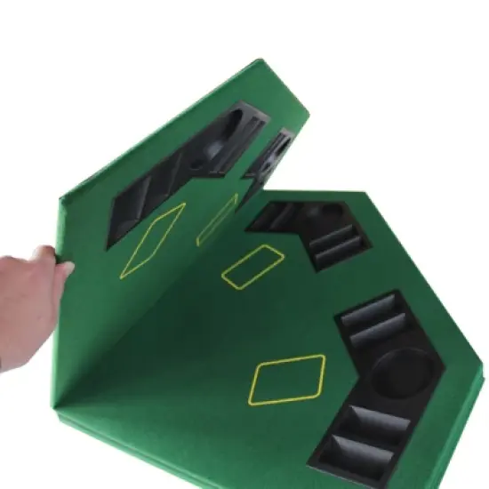 DSVIMOY 48" Folding Poker Tabletop for 8-Player, Portable Game Layout Mat, Green, 48"*48"*0.5" image {2}