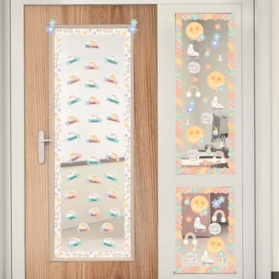 Big Dot of Happiness Retro Pastel School Bulletin Board Set Classroom Decoration Kit image {4}