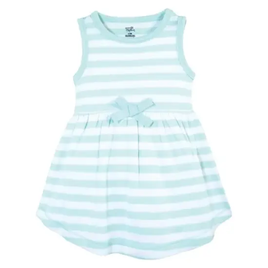 Touched by Nature Baby and Toddler Girl Organic Cotton Short-Sleeve and Long-Sleeve Dresses, Coral Reef image {3}