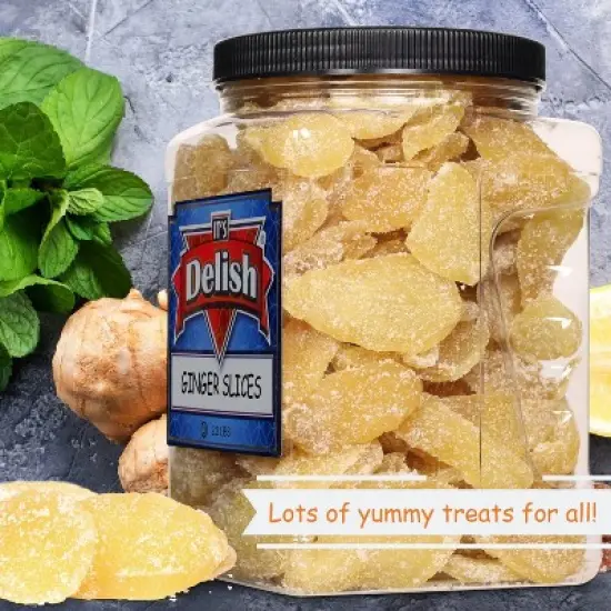 Crystallized Ginger Slices by It's Delish, 2.2 Lb Jumbo Reusable Container image {6}