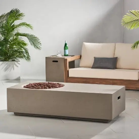 Evatt Outdoor Fire Pit: Propane Tank Holder, No Assembly, Heat & Rust-Resistant - Christopher Knight Home image {6}