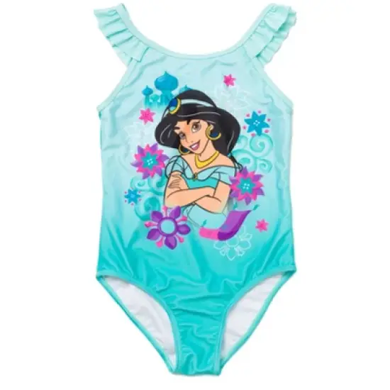 Disney Princess Cinderella Belle Tiana Jasmine Girls One Piece Bathing Suit Toddler to Little Kid image {7}