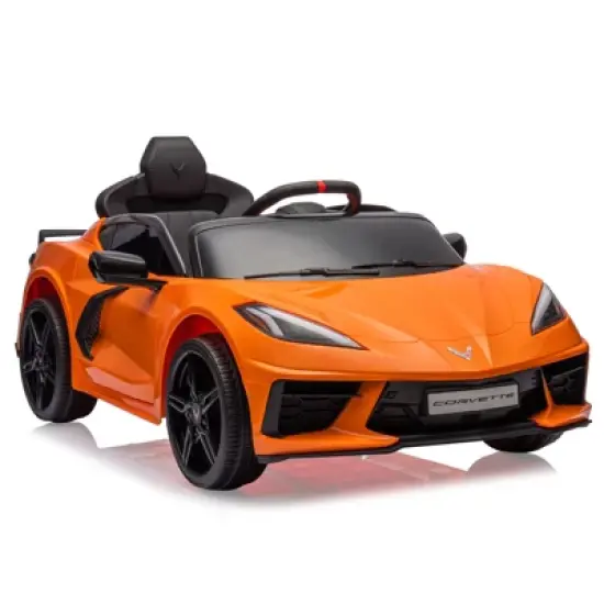 12V Kids Ride On Car, Sports Licensed Corvette Electric Car Toy for Toddles, with Remote Control, Visual Dashboard, LED Lights, Music, for Kids 3-10 image {9}
