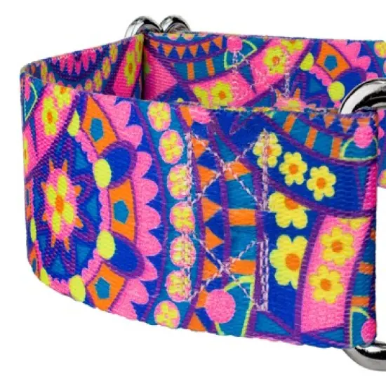 Country Brook Petz 1 1/2 Inch Blue Boho Mandala Martingale Dog Collar image {4}