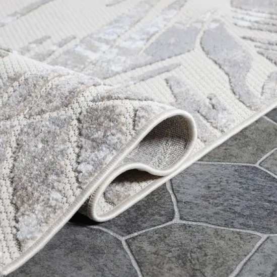 Tropical Leaves Coastal Indoor Outdoor Runner or Area Rug by Blue Nile Mills image {5}