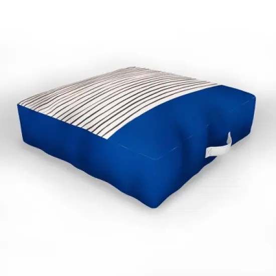 Hello Twiggs Dark Blue Abstract Outdoor Floor Cushion - Deny Designs image {2}