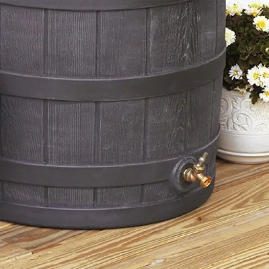 Good Ideas Rain Wizard 50 Gallon Rain Barrel Water Collector, Oak (2 Pack) image {5}