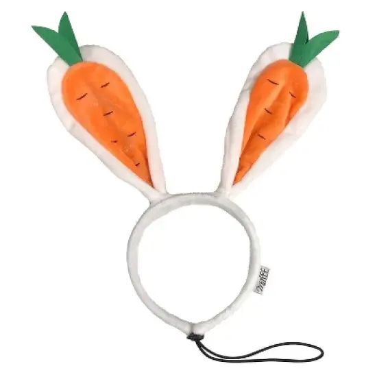 Midlee Carrot Bunny Ears Easter Dog Headband Costume image {9}