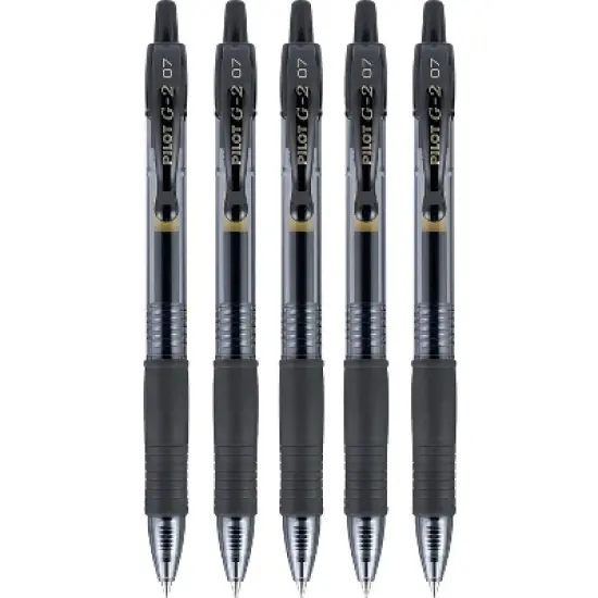 Pilot G2 Retractable Gel Pens Fine Point Black Ink 5/Pack (31078) 755958 image {1}