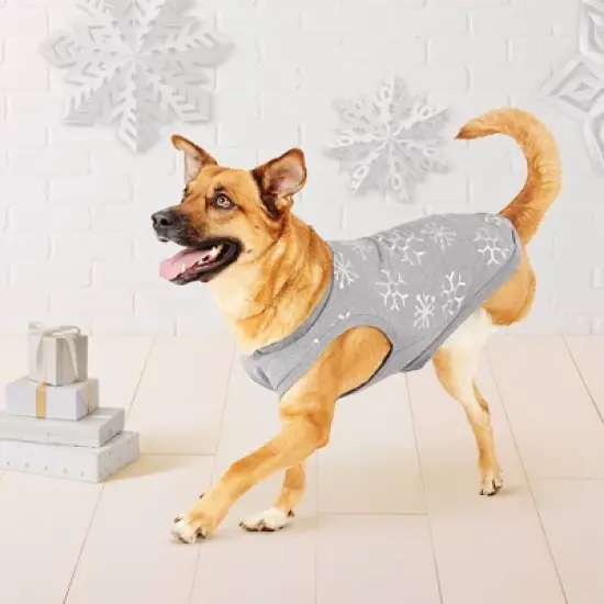 Holographic Snowflake Dog and Cat Jersey - Wondershop&trade; Heathered Gray image {5}