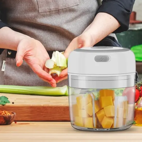 Cheer Collection Wireless Mini Food Chopper, USB Rechargeable, 250ml Portable Electric Garlic Grinder for Veggies, Baby Food, Nuts image {1}