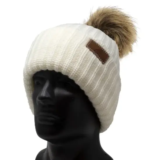 Arctic Gear Adult Acrylic Ribbed Cuff Winter Hat with Pom image {1}