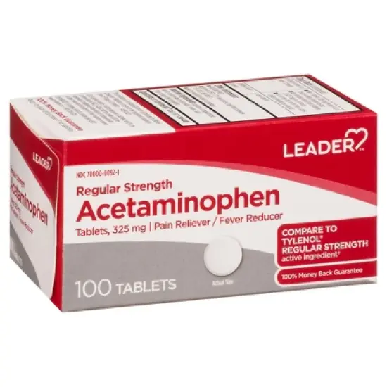 Leader Acetaminophen, Regular Strength, 325 mg, Tablets image {7}