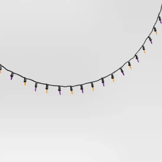 100ct LED Halloween Indoor Outdoor Miniature String Lights Orange/Purple/Black - Hyde and EEK! Boutique&trade; image {2}