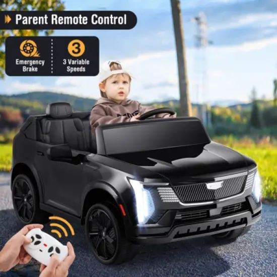 Costway 2 Seater Ride on Truck with Remote Control 3 Speeds LED Lights Horn Music Story Black/Pink/White image {8}
