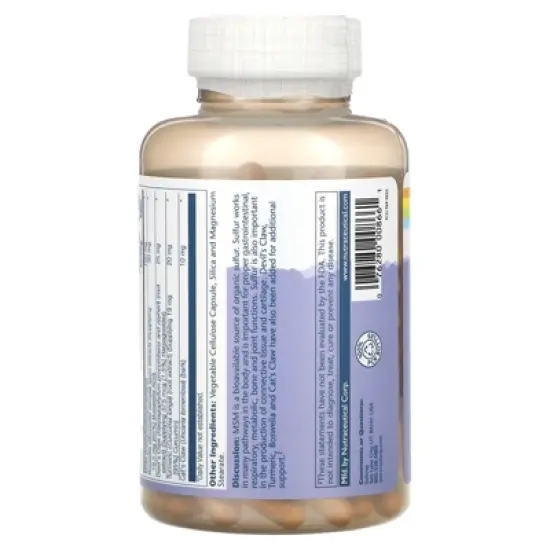 Solaray MSM with Turmeric, Boswellia & Devil's Claw, 750 mg, 180 VegCaps image {2}