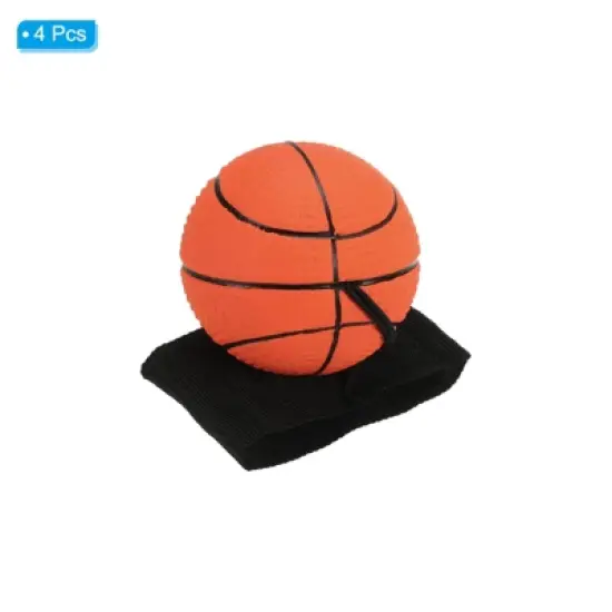 Unique Bargains Rubber Rebound Sports Wrist Ball with String for Exercise 4 Pcs Fluorescent Orange image {2}