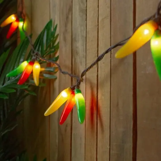 Northlight 36ct Chili Pepper Clustered String Lights - Brown Wire image {4}
