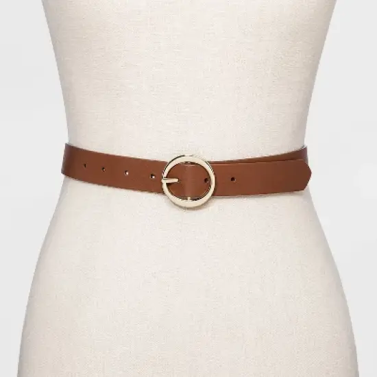 Women's Oval Tapered Center Bar Reversible Belt - A New Day&trade; Cognac/Black image {2}