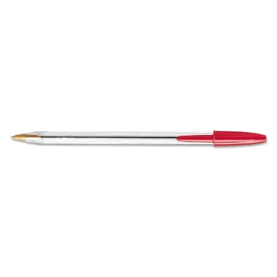 Bic Cristal Xtra Smooth Ballpoint Stick Pen Red Ink 1mm Medium Dozen MS11RD image {6}