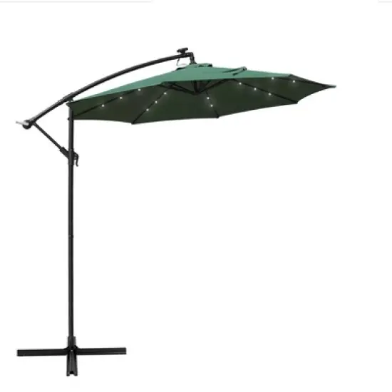 LeisureMod Willry Modern 10FT Outdoor Offset Cantilever Hanging Patio Umbrella with Solar Powered LED &ndash; Backyard, Deck, Garden, Poolside, Patio Shade image {19}