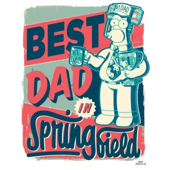 Men's The Simpsons Father's Day Homer Simpson Best Dad in Springfield T-Shirt image {1}