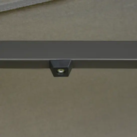 DOMETOUR 15' Steel Rectangular Patio Umbrella w/ Base, Sun Protection & Crank for Deck Pool Patio, Dark Gray image {7}